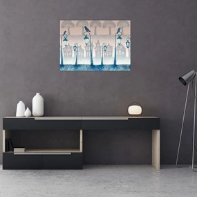 Obraz - Havrany strážiace mesto (70x50 cm)