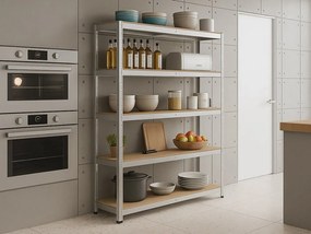 Regál 180x70x30 cm pozinkovaný 5-policový, nosnosť 875 kg