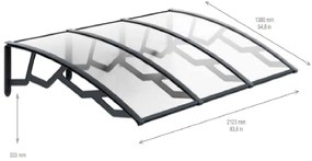 ARTPLAST Vchodová strieška 140x210cm, číra Poškodený obal: Nie