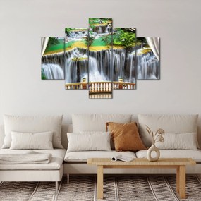 Obraz - Výhľad na kúzelné vodopády (150x105 cm)