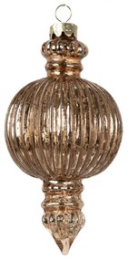 Medená sklenená vianočná ozdoba banka - Ø 7*14 cm