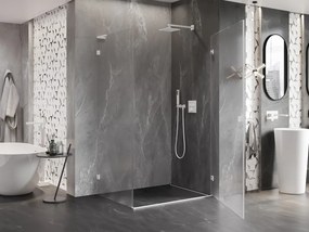 Mexen Lunar-B L pravý výklopný sprchový kút 95 x 70 cm, číre sklo, biela, 832L-095-070-20-00-P