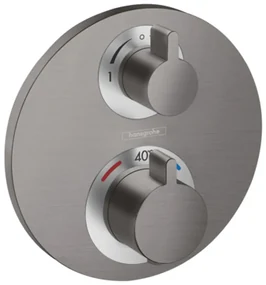 Hansgrohe Ecostat S, termostatická batéria pod omietku na 2 spotrebiče, kefovaný čierny chrómová, HAN-15758340
