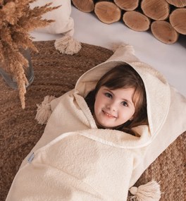 Babymatex Osuška s kapucňou MAXI 100x100 cm - Smotanová