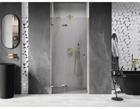 Mexen, Mexen Lunar výklopné sprchové dvere ľavé 80 cm, transparentné, zlaté - 834-080-000-50-00-L