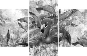 Obraz - Plameniaky graffiti (90x60 cm)