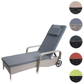 Lehátko Carrara, polyratan / hliník - šedé, vankúše tmavo šedé