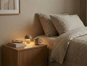 LED stolná lampa FUNGHI 11,2 cm, hnedá