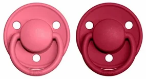 BIBS Okrúhle De Lux cumlíky 2ks Coral/Ruby 1