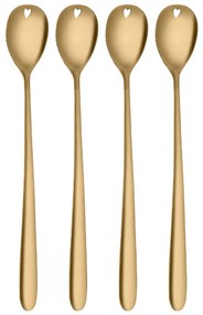 Latté lyžičky so srdiečkom zlaté 4 ks set – Love Cutlery - 116626
