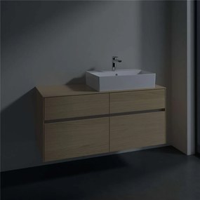 VILLEROY &amp; BOCH Collaro závesná skrinka pod umývadlo na dosku (umývadlo vpravo), 4 zásuvky, 1200 x 500 x 548 mm, Nordic Oak, C13000VJ