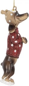 Závesná dekorácia jazvečík Dachshund vo svetríku - 4*3*10 cm
