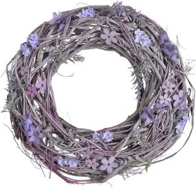 Veniec s fialovými kvetmi 30 cm