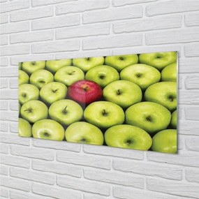 Obraz na skle Zelená a červená jablká 140x70 cm