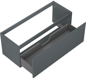 Mexen Rivel, kúpeľňová skrinka 120 cm, 1 zásuvka, drážkovaná, grafitová matná, 91A20-12047-1-BF66