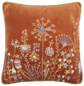 BOHEMIAN Vankúš kvety 50 x 50 cm - terakota