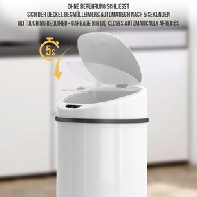 Bezdotykový odpadkový kôš so senzorom, 60 l, biely