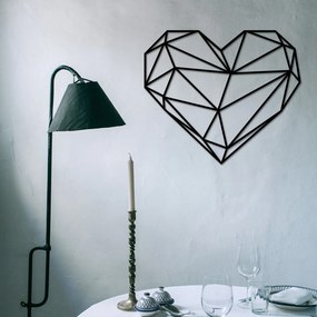 Nástěnná kovová dekorace Heart I černá