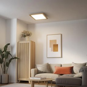 Brilagi - LED Stmievateľné svietidlo SLIMFRAME WOOD LED/36W/230V 49,5x49,5 cm + diaľkový ovládač