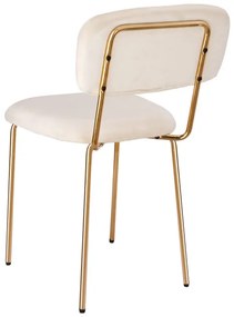 Jedálenská stolička LOUIS zamatová, zlatá / béžová