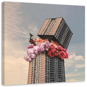 Gario Obraz na plátne Kvety v mrakodrape - Zehem Chong Rozmery: 30 x 30 cm