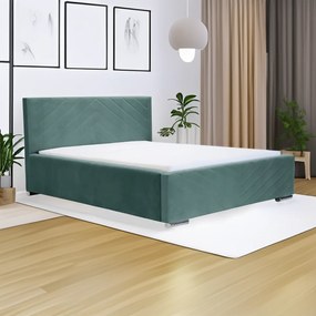 Čalúnená posteľ s úložným priestorom a matracom KOOL 160 x 200 cm Mäta