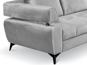 Rohová sedacia súprava Paris, svetlo šedá látka, pravý roh