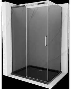 Mexen Omega sprchová kabína, posuvné dvere 120 x 90 cm, grafitová čierna, chrómová + závesný bidet Flat, čierna