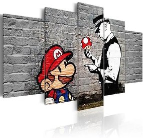 Obraz - Super Mario Mushroom Cop (Banksy) Veľkosť: 100x50, Verzia: Na talianskom plátne