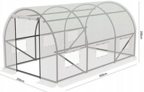 GARDEN LINE Záhradný fóliovník biely 3mx2mx2m GardenLine TUN5569