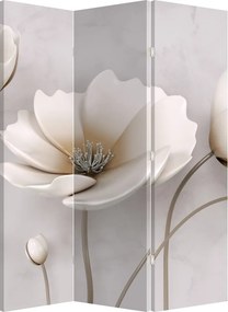 Paraván - Biele kvety (126x170 cm)