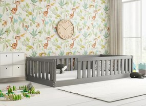 Posteľ BELLA SIMA 190x90 Montessori z masívu – grafitová