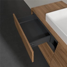 VILLEROY &amp; BOCH Collaro závesná skrinka pod umývadlo na dosku (umývadlo v strede), 4 zásuvky, s LED osvetlením, 1200 x 500 x 548 mm, Oak Kansas, C081B0RH