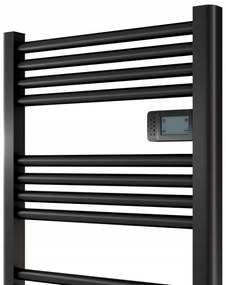 Erga Pago, elektrické vykurovacie teleso 540x960 mm s digitálnym termostatom, 500W, čierna matná, ERG-PAGO/960/540/BLACK/EL