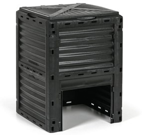 Plastový záhradný kompostér, 300 l, čierny