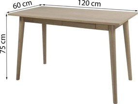Drevený písací stôl MARTE 120 cm scandinavian, dub prírodný