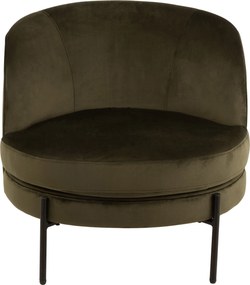 Zelené zamatové okrúhle kreslo Lounge chair Jammy Green - 71*67*66cm