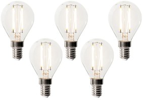 Sada 5 ks E14 dimbare LED lamp P45 helder glas 3W 250 lm 2200K