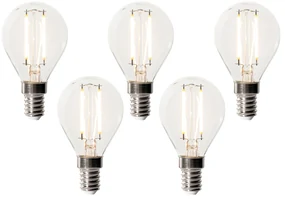 Sada 5 ks E14 dimbare LED lamp P45 helder glas 3W 250 lm 2200K