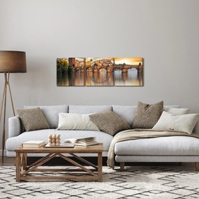 Obraz - Praha (s hodinami) (90x30 cm)