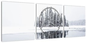 Obraz- Bolo bielo (s hodinami) (90x30 cm)