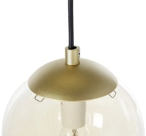 Závesná lampa s 5 sklenenými tienidlami zlatá NOEL Beliani