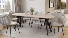 Mazzoni ALMO Kašmír / čierne nohy - OVÁLNY ROZKLADACÍ STÔL 120-220 cm PRE 10-12 OSÔB