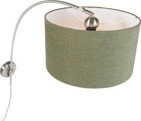 Nástenná oblúková lampa oceľová s tienidlom zelená 35/35/20 nastaviteľná