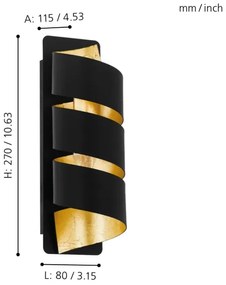 Eglo 98755 - Nástenné svietidlo ELIZONDO 1xE14/40W/230V