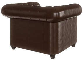 Tmavohnedé kreslo z imitácie kože York - Ropez