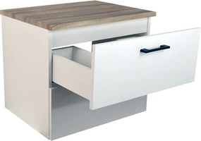 Comodo Kúpeľňová skrinka pod doskové umývadlo Agria NEW W 60-HD - biela/dub sonoma