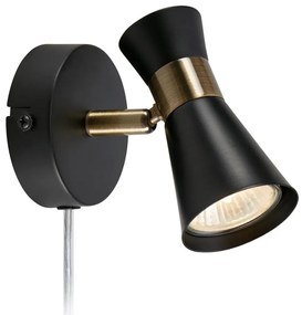 Markslöjd 108625 - Nástenné bodové svietidlo FOLIE 1xGU10/7W/230V čierna/mosadz