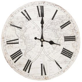 Biele hodiny s rímskymi číslicami World - 34 * 4 cm / 1xAA