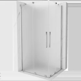 Mexen Velar Duo posuvná sprchová kabínka 100 x 90 cm, matné sklo, chróm - 871-100-090-32-01